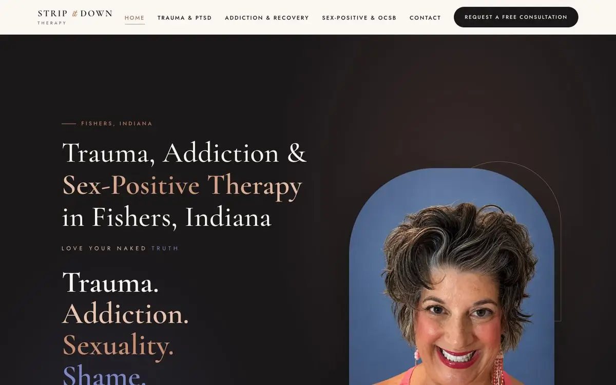 Strip Down Therapy website design